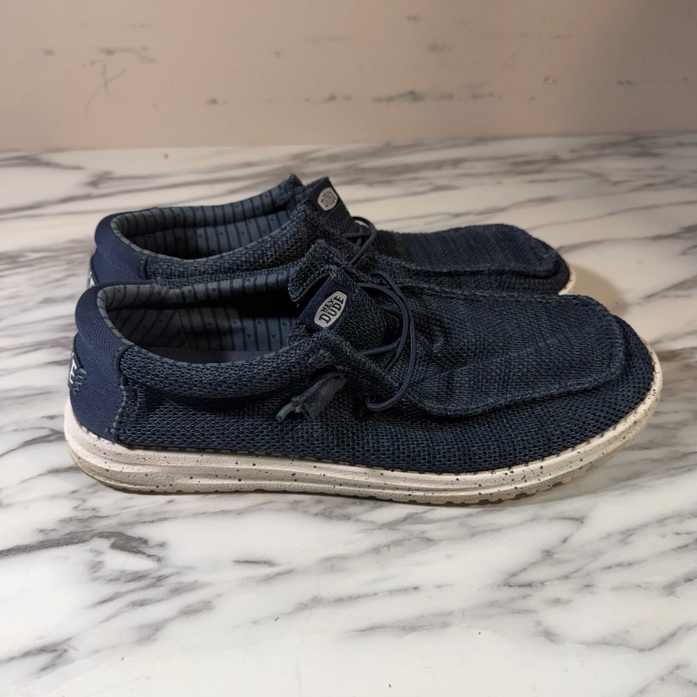 Hey Dude Men's Wally Stretch Sox Canvas Navy US 10 EU 43 Slip On Sneakers